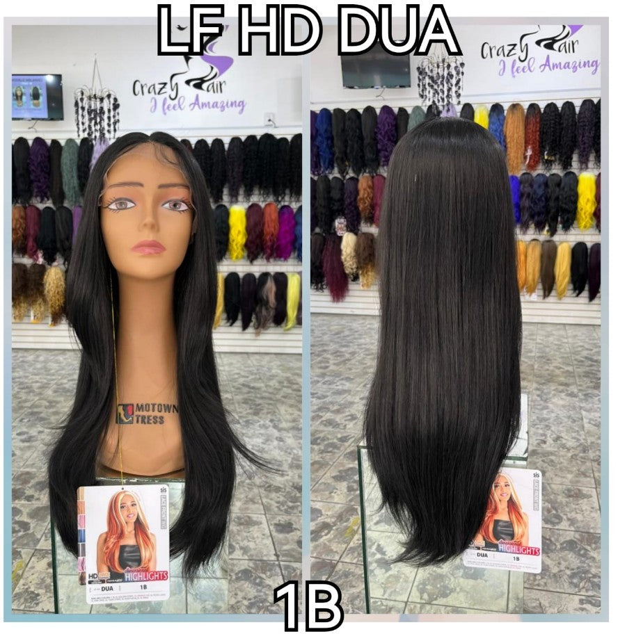 DUA - Peluca HD Lace Front, Center Part