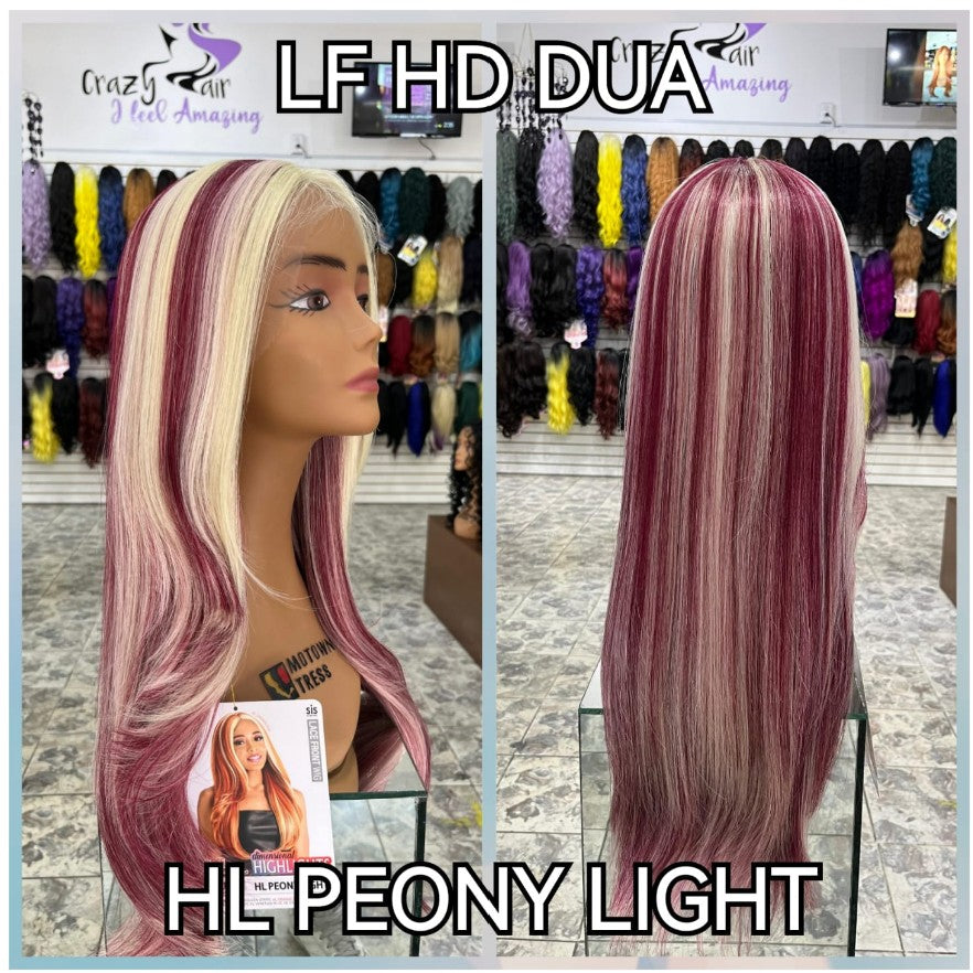 DUA - Peluca HD Lace Front, Center Part