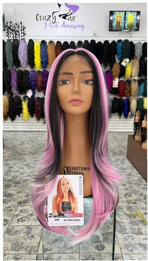 DUA - Peluca HD Lace Front, Center Part
