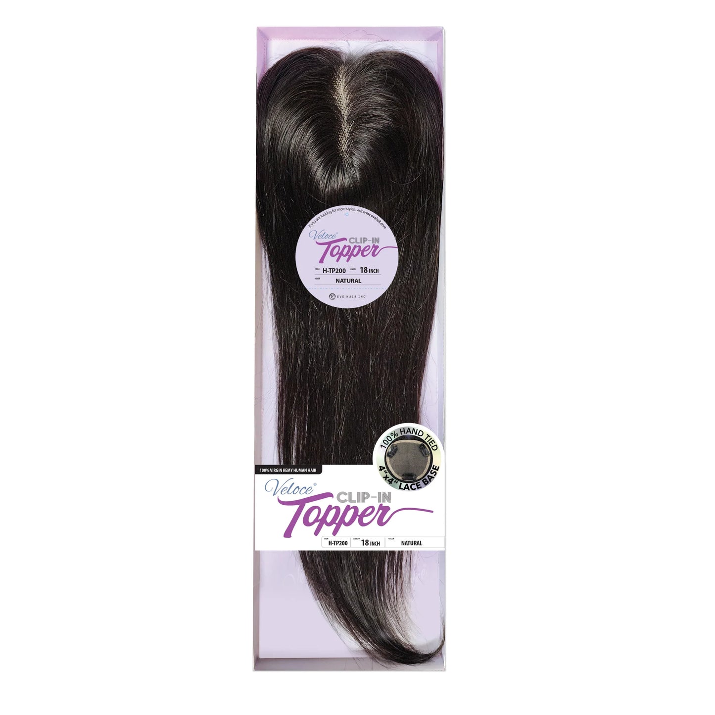 H-TP202 - Topper 100% Cabello Humano, Lace 4x4, 18 Pulgadas