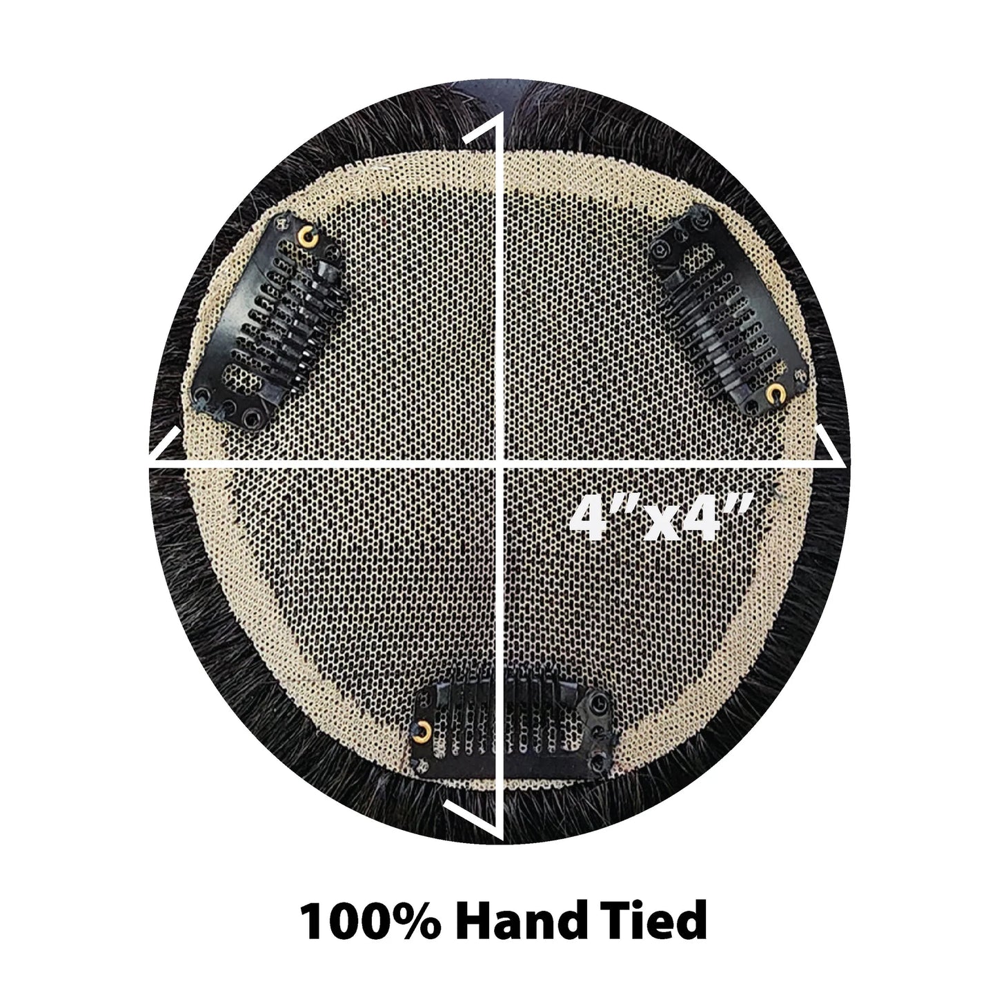 H-TP200 - Topper 100% Cabello Humano, Lace 4x4, 12 Pulgadas