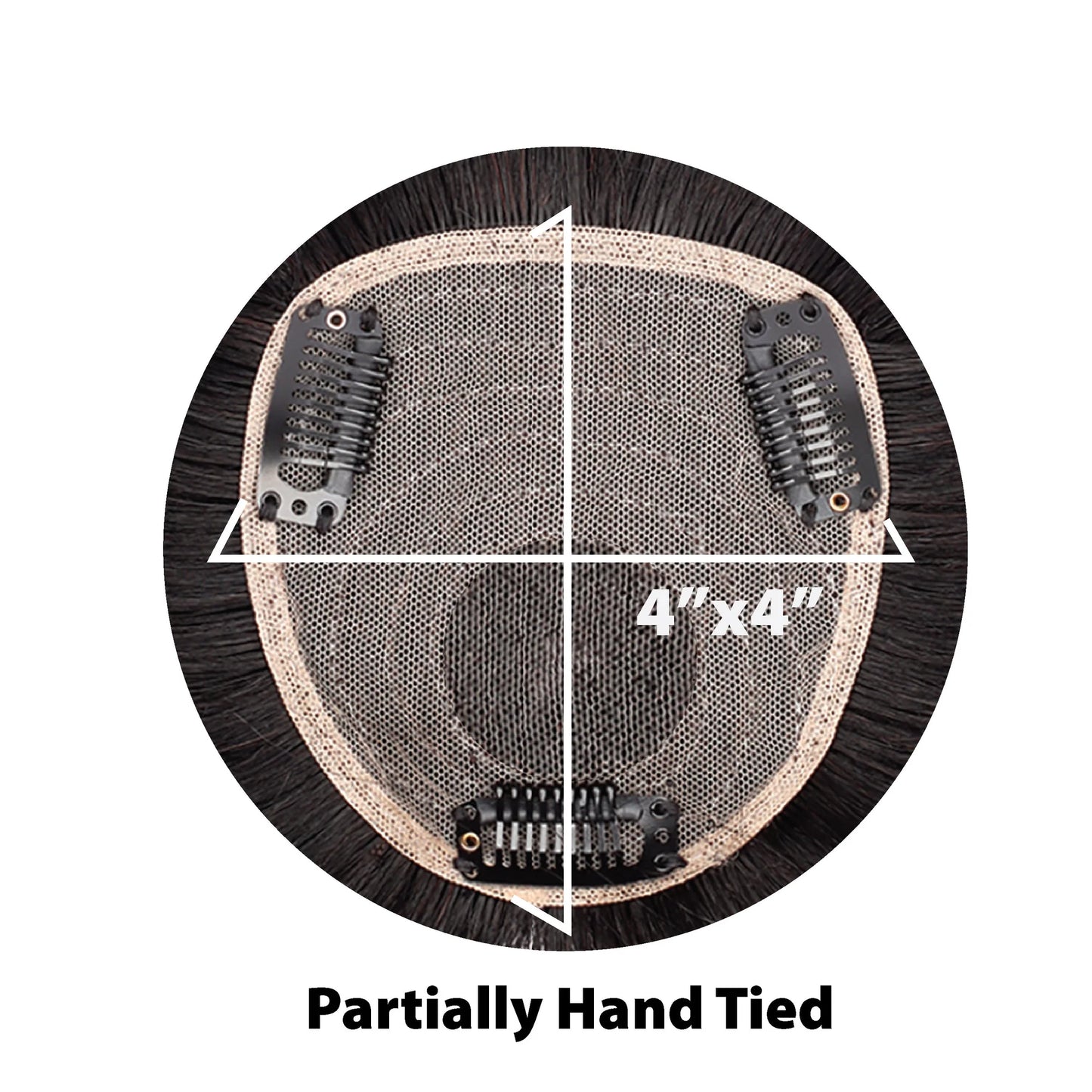 H-TP502 - Topper 100% Cabello Humano, Lace 4x4, 16 Pulgadas