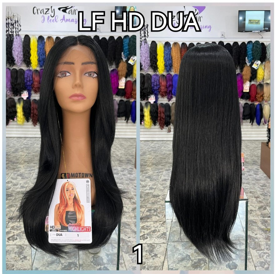 DUA - Peluca HD Lace Front, Center Part