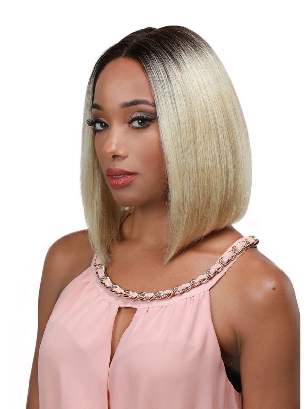 GETTY - Peluca 100% Cabello Humano Brasileño Vigen, Lace Front, Center Hand Tied Part