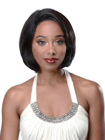VILLA - Peluca 100% Cabello Humano Brasileño Virgen, Lace Front, Side Hand Tied Part