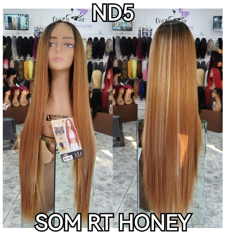 EXL ND5 - Peluca HD Lace Front, Free Shiftable Part, 34" de Largo