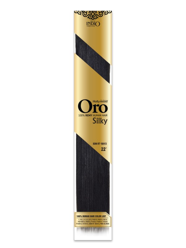 Hollywood Oro Silky - Extensión 100% Cabello Humano Remy, Premium de 22 Pulgadas