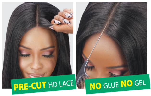 MARI - Peluca Cabello Humano Mix, HD Lace Front, Lace Precortado, Glueless